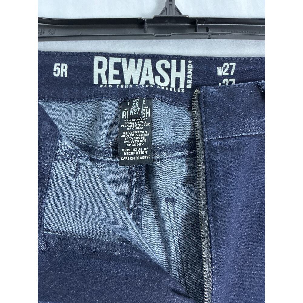 REWASH Blue Skinny Stretch Denim Jeans Zip Solid 5-Pocket Women's Regular - Picture 2 of 4